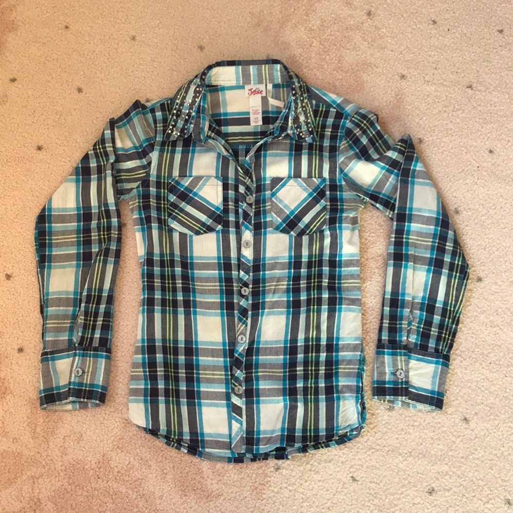 Justice girls plaid shirt